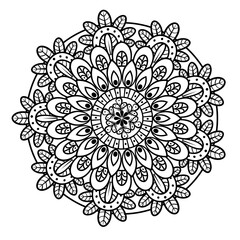 Poster - flower mandala on white background, vintage luxury decoration vector illustration design