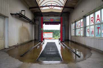 Wall Mural - Karcher car wash for cars with large brushes. 30 August 2020, Minsk Belarus