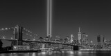 Fototapeta Most - New York City 9/11 Tribute Light B&W