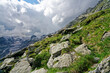 Hochgebirgslandschaft  am Großglockner mit den Bergen der Glocknergruppe und der Pasterze, Nationalpark Hohe Tauern, Osttirol und Kärnten, Österreich