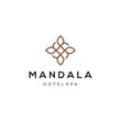 © Ramosh Artworks - Abstract mandala flower swirl logo icon vector design. Elegant premium ornament vector logotype symbol.