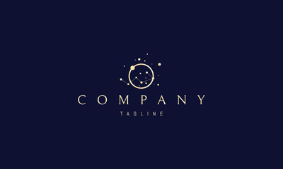 Wall Mural - vector golden logo on which an abstract image of the constellation ursa major in a circle.
