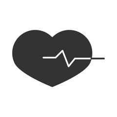 Poster - heartbeat medical cardiology diagnosis, silhouette icon design