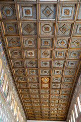 Canvas Print -  Ceiling in Basilica of St Apollinare Nuovo in Ravenna, Italy