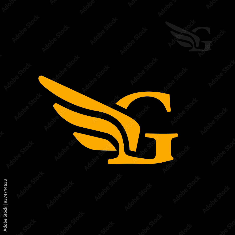 Letter G wings angel logo vector symbol Stock Vector | Adobe Stock