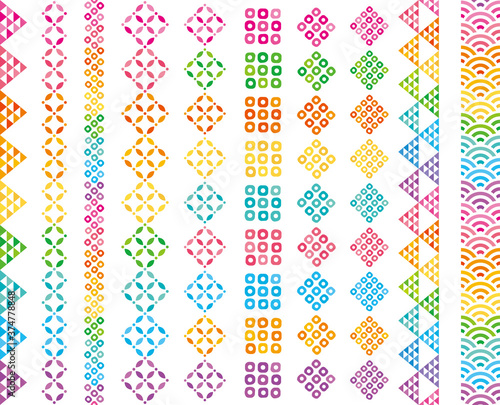 和柄 日本の伝統文様 カラフルな広告ライン Stock Vector Adobe Stock 和柄 日本の伝統文様 カラフルな広告ライン Stock Vector Adobe Stock