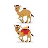Fototapeta Dinusie - illustration vector graphic of cute camel animal character cartoon isolated, perfect for cover, book, birthday card, gift card, wrap paper, sticker, t-shirt, memo, decoration