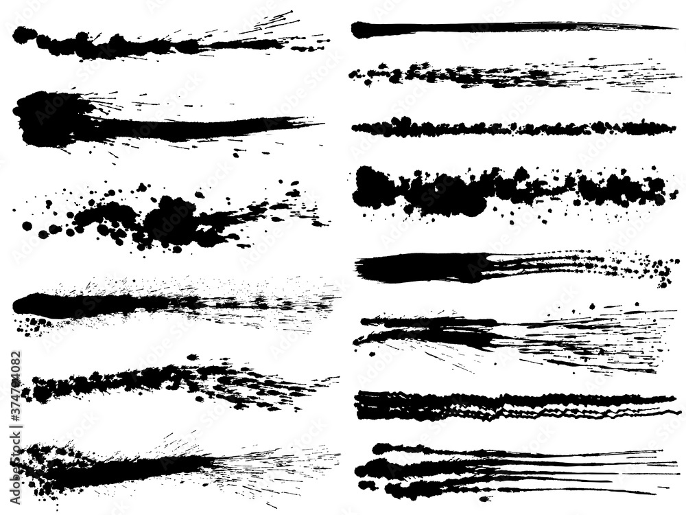 墨の飾り罫線 しぶき 手書きの毛筆イラスト セット Do Salonu Fototapety 墨の飾り罫線 しぶき 手書きの毛筆イラスト セット Do Salonu Fototapety