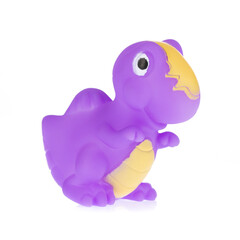 colorful rubber dolls dinosaur isolated on white background.