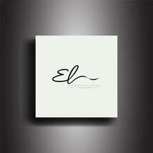 EL Signature Style Monogram.Calligraphic Lettering Icon And Handwriting Vector Art.