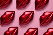 © JpegPhotographer - Red clutch shaped as female mouth lips, creative decorative pattern background