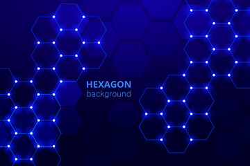 Wall Mural - Hi-tech background design. The concept of chemical engineering, genetic research, innovative technologies. Hexagonal background for digital technology, medicine, science, research and healthcare.