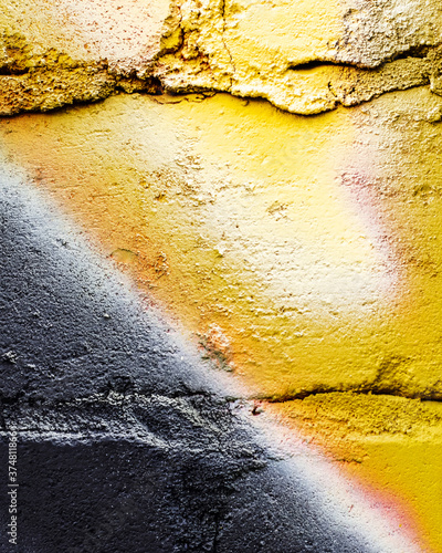 Photo Graffiti painted on a brick wall texture.