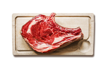 Wall Mural - Beef prime rib on a cutting board