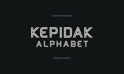 Sticker - typeface line alphabet. modern abstract font set.