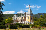 Fototapeta Big Ben - view of  Massandra palace  is a villa of Emperor Alexander III of Russia in Crimea  from garden