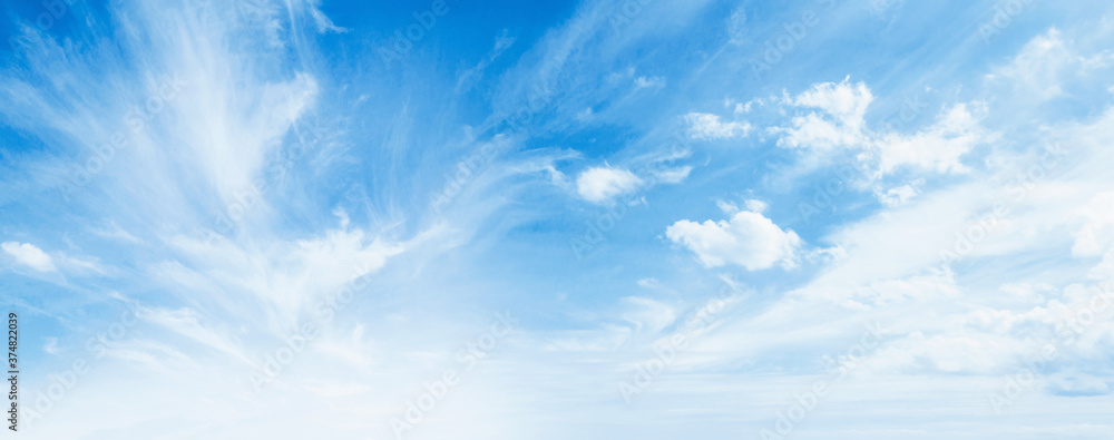 International day of clean air for blue skies concept: Abstract white puffy clouds and blue sky in sunny day texture background - obrazy, fototapety, plakaty 