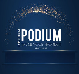 Wall Mural - show podium with spotlights. presentation light effect. illuminated winner place.