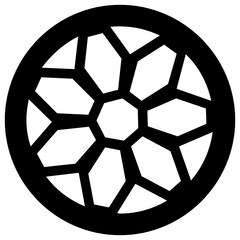 Canvas Print - car wheel in glyph icon design