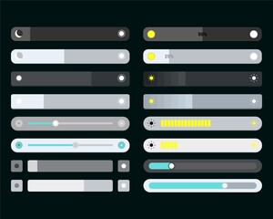 Screen brightness control panel template. Illustration vector