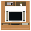 © kumao - イラスト素材　テレビとテレビ台　家電　雑貨　リビング　インテリア　ベクター