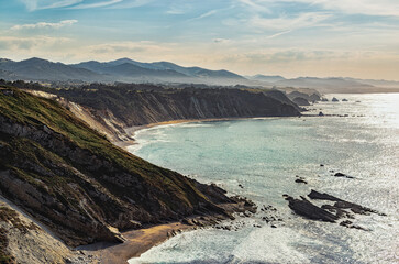 Wall Mural - Spectacular view of Rocky coast and cliffs in the north west of Spain. Lugo. Galicia. Spain.