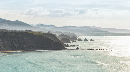 Wall Mural - Spectacular view of Rocky coast and cliffs in the north west of Spain. Lugo. Galicia. Spain.