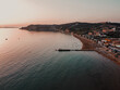 Wonderful aerial view of Greek Coast at the sunset