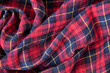 Plaid red flannel warm fabric texture