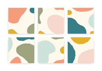 Wall Mural - abstract background set. modern contemporary graphic design with minimalistic doodle shapes, vector 