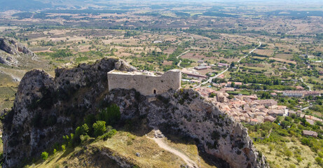 Sticker - Aerial shot of an antique fortress on a rocky mountain