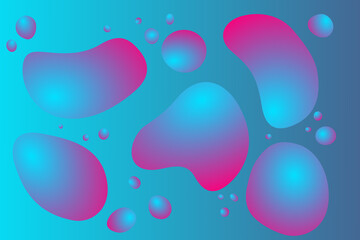 Wall Mural - Blue, pink and purple abstract background with gradient liquid blobs