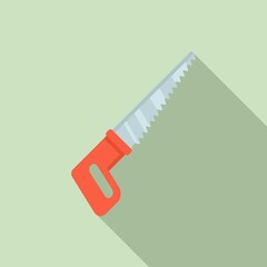 Sticker - Small hand saw icon. Flat illustration of small hand saw vector icon for web design