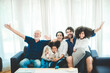 © chokniti - Portrait of happy smiling senior father at home, senior man in family concept