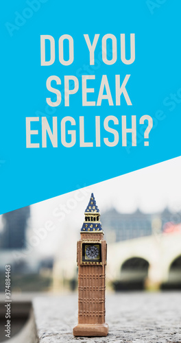 do you speak English, in mobile stories format Fototapet