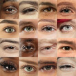 © master1305 - Set, collage of different types of male and female eyes. Concept of beauty, mental health, ophtalmology, cosmetology, cosmetics. Beautiful close up eyes of 16 people with different colors and emotions