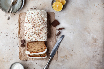 Wall Mural - Whole grain spelt flour cake with cream