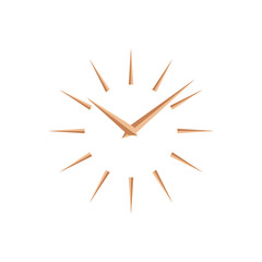 Gold abstract clock face. Clock face concept. Mockup clock face. Vector illustration