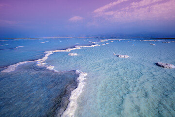 Fototapete - Texture of Dead Sea. Seascape. Salty sea shore. Nature background. Israel