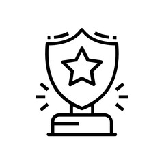 Poster - 
Asset that brings praise or renown, prize shield in style 
