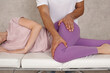 Physiotherapy treatment for a gluteal strain, gluteus maximus muscle massage