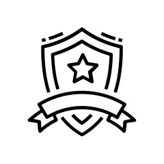 Poster - 
Star on an award, sheriff badge vector in modern filled style 
