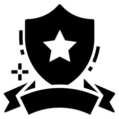 Wall Mural - 
Vector of ribbon shield, editable icon of star badge
