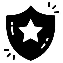 Wall Mural - 
Vector of ribbon shield, editable icon of star badge
