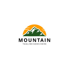 Wall Mural - Creative Illustration Simple Mountain vintage outdoor Logo Design Vector