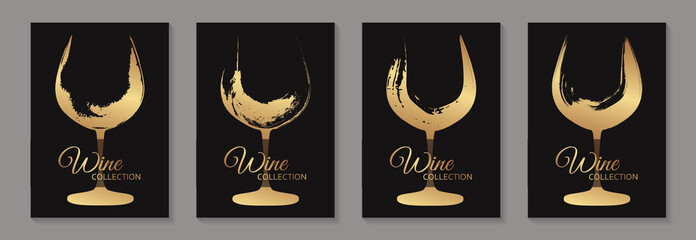 Wall Mural - modern abstract luxury card templates for wine tasting invitation or poster or banner or presentatio