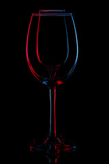 Wall Mural - beautiful glass of wine on a black background