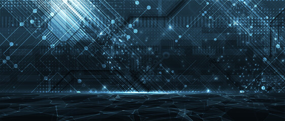 Aufkleber - Abstract tech background. Futuristic technology interface
