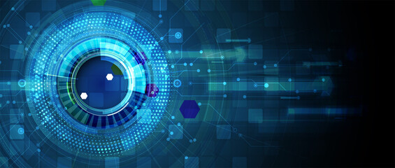 Aufkleber - Abstract tech background. Futuristic technology interface