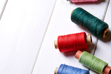 Poster - bobbins with thread and needles